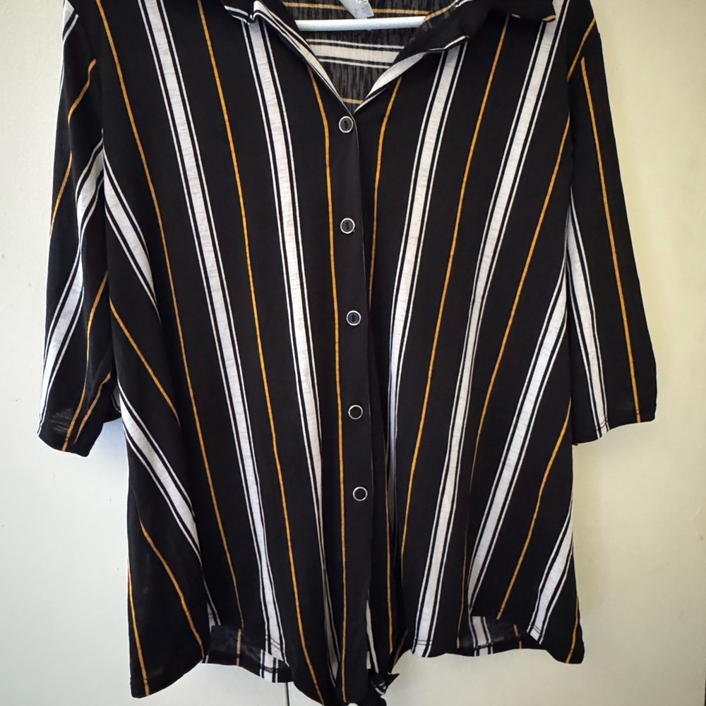 Striped Black and White Women's Top